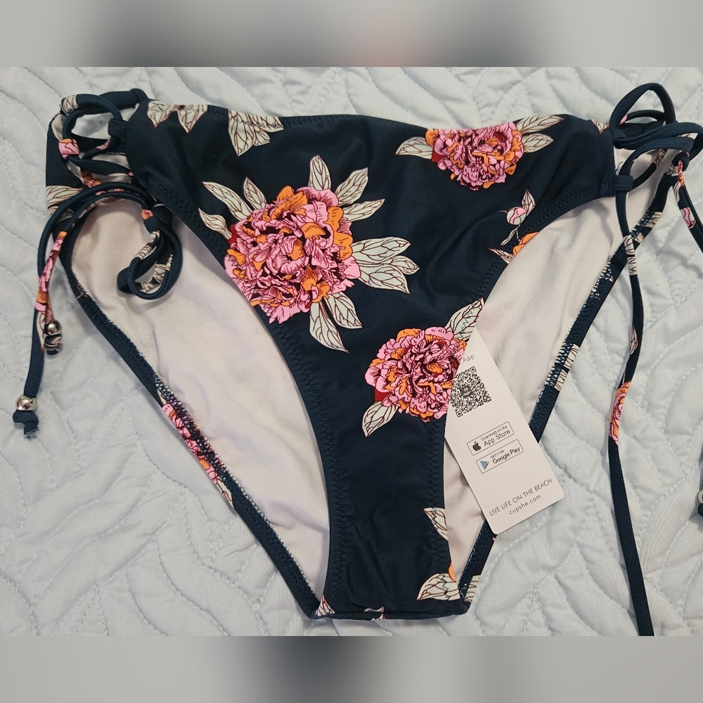 Cupshe swim bottoms only, floral, XL